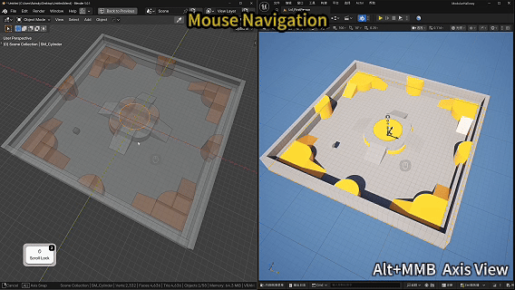 Axis view alignment