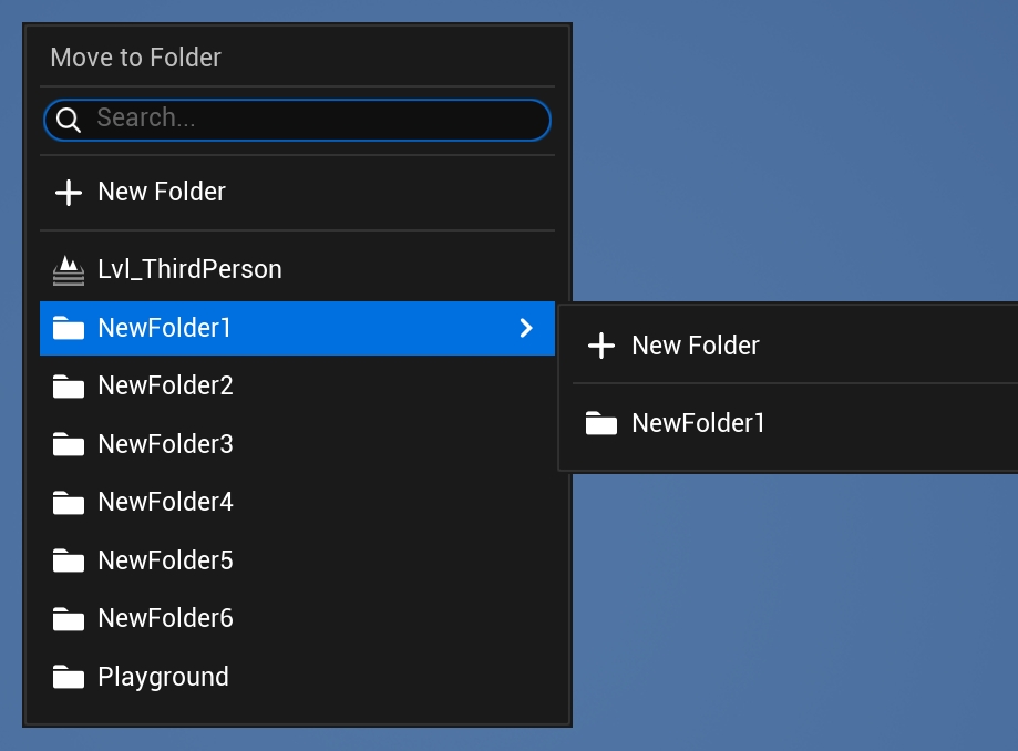 Move to Folder menu